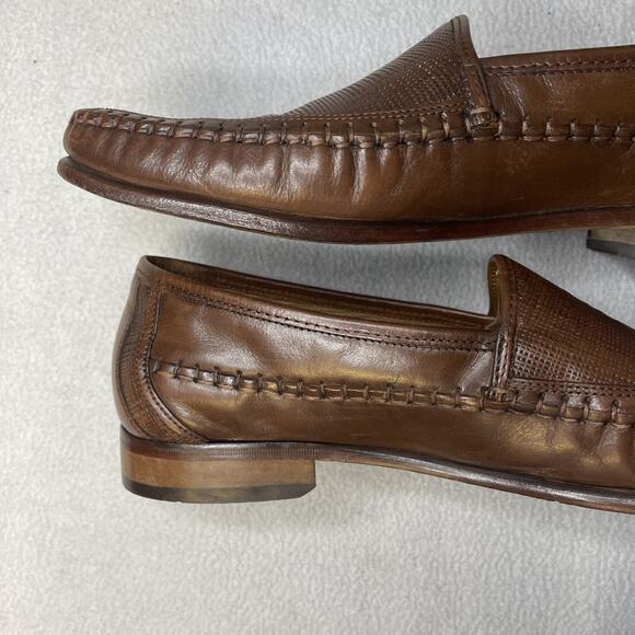 Florsheim Bio Comfort 12046 Men’s 11.5 D Brown Lizard Grain Leather Loafers Vtg main image 12